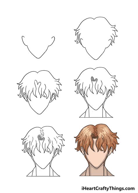 Anime Hair Drawing Step By Step