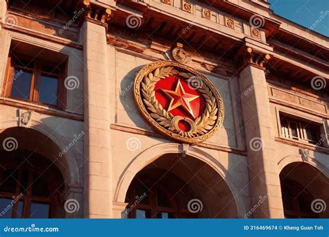 Soviet Style Authoritarian Totalitarian Building, With Communist Symbols Stock Photo ...