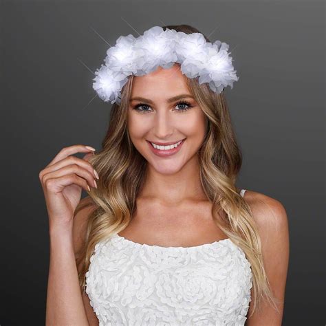 Amazon.com : White Light Up Rosebud Flower Crown Headband with LED Lights : Beauty & Personal Care