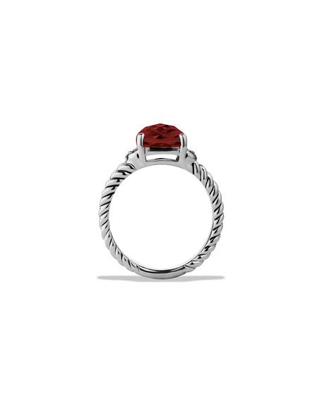 DAVID YURMAN Petite Wheaton Ring With Garnet And Diamonds, Silver | ModeSens