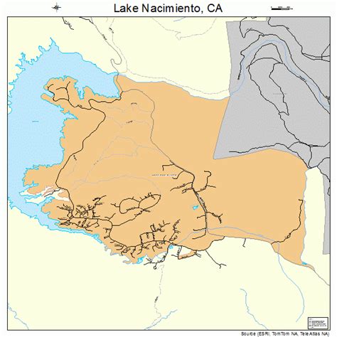 Lake Nacimiento California Street Map 0639670