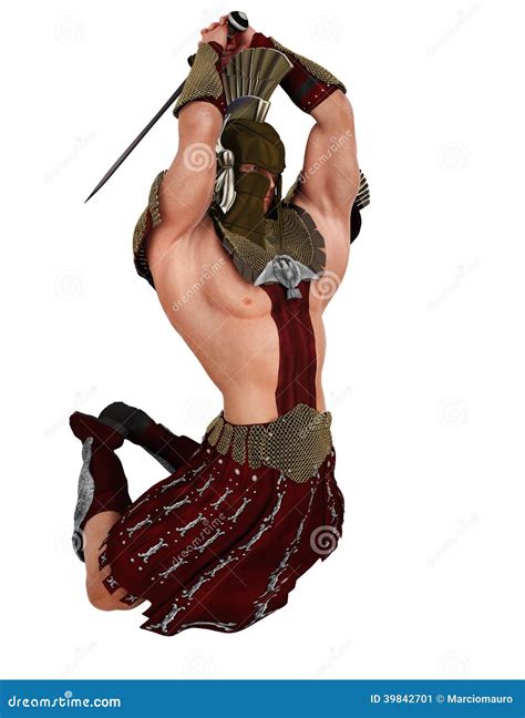 Soldier jump attack stock illustration. Illustration of gladiator - 39842701