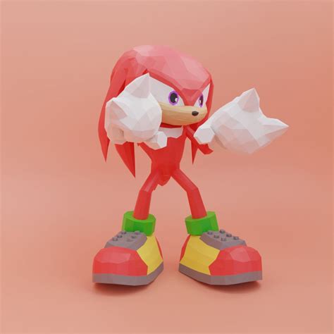 Pdf Svg Template Knuckles Papercraft 50cm Mid Poly Di - vrogue.co