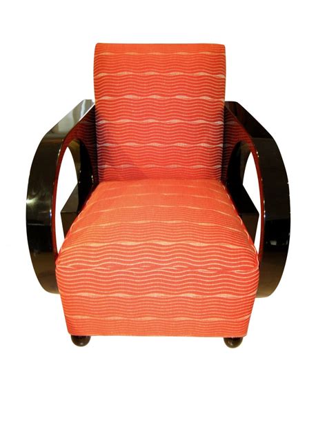 Proantic: Art Deco Club Chair, Black Lacquer, France Circa 1930