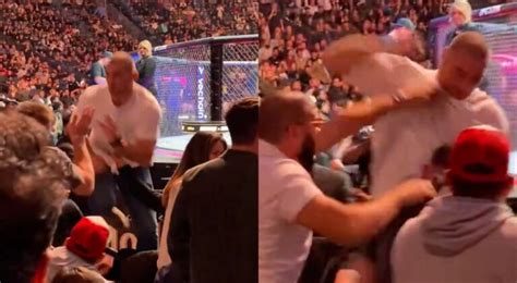 Sean Strickland and Dricus Du Plessis Brawl In Stands At UFC 296