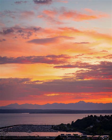 Sunset over Elliott Bay Photograph by Tim Reagan - Fine Art America