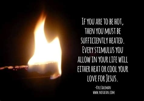 "If you are to be hot, you must be sufficiently heated. Every stimulus ...