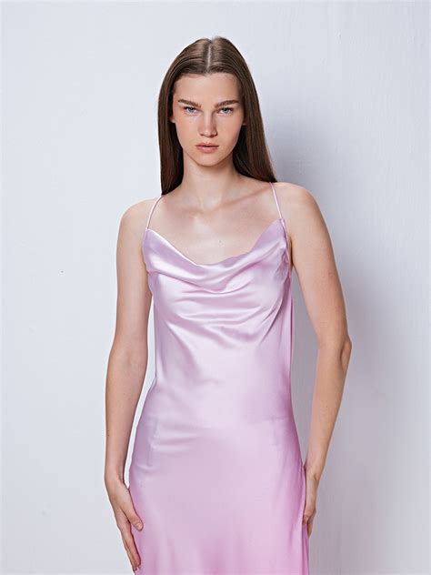 Pink ombre satin dress