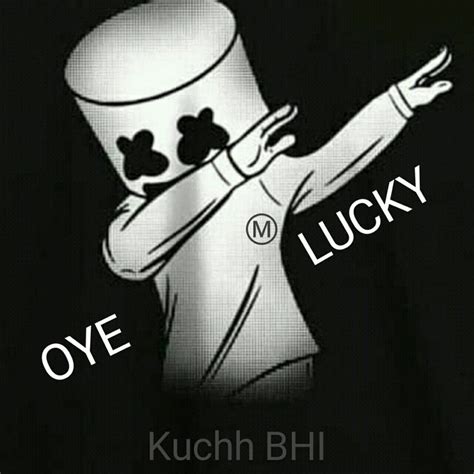 an animated image of a cartoon character with the words oye lucky