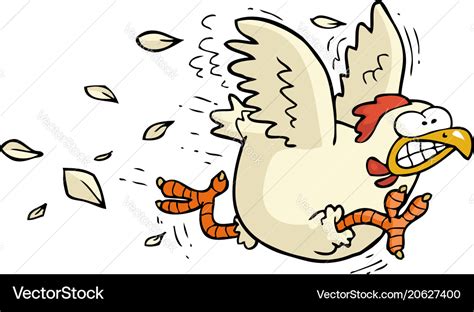 Cartoon running chicken Royalty Free Vector Image
