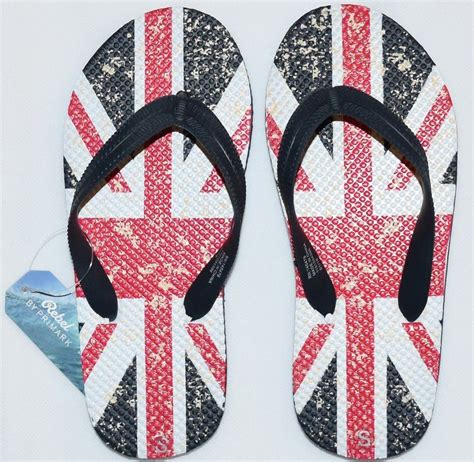 Primark Union Jack Flip Flops Boy's UK Flag Sandals Thongs Teens UK Sizes 13 - 5 | Uk flag ...