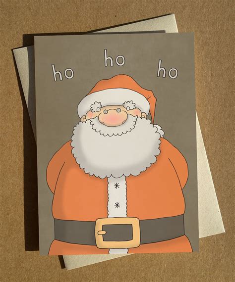 Santa Christmas Card Funny Christmas Card Illustrated - Etsy