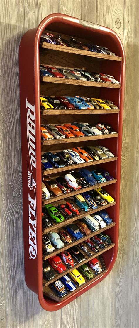 Custom, Hand-Made Wall Mount Hot Wheels, Matchbox Display Mounted Inside of a Radio Flyer Wagon ...