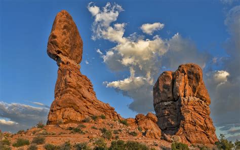 Rock formation under blue sky wallpaper, rock, landscape, nature, Arches National Park HD ...