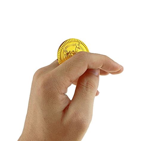 Etmact 100pcs Plastic Play Gold Treasure Coins Plastic Gold Coins Plastic Gold Coins Bulk ...