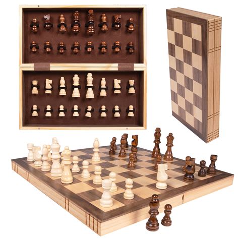 Buy Premium Wooden Chess Set - 15.5'' Magnetic Portable Board Game with Wooden Storage Box ...