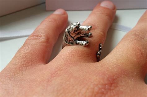 Silver Dog Ring Dog Jewelry Adjustable Dog Ring Animal Dog | Etsy