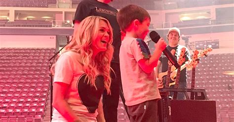 Carrie Underwood shares adorable photo of son helping before her show