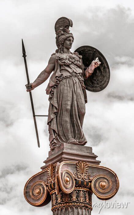 Athena statue, the ancient greek goddess of knowledge and wisdom ...