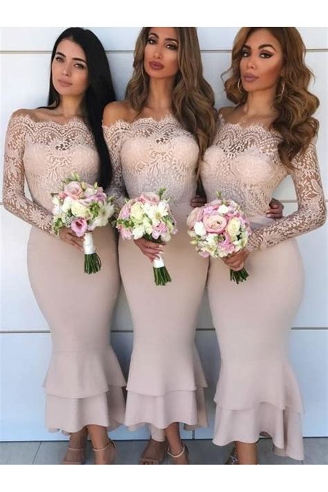 Long Sleeves Lace Bridesmaid Dresses 3010357