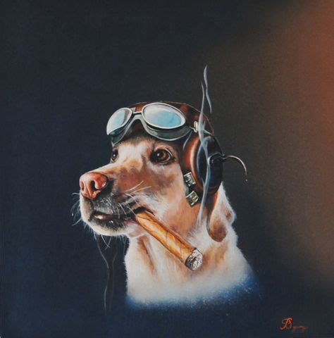 Smoking dog paintings