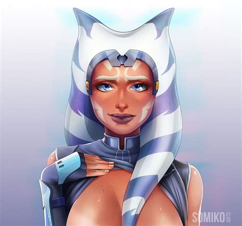 Ahsoka Tano (commission), Somiko Arts on ArtStation at https://www.artstation.com/artwork/Nxw3Yz ...