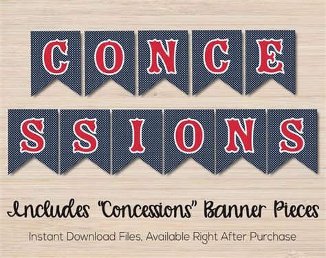 Concessions Banner Baseball Concession Stand Banner Football - Etsy