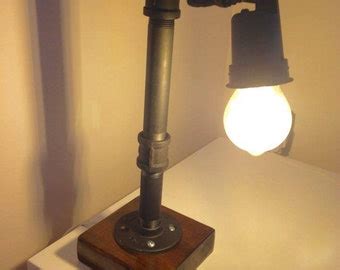 Items similar to Vintage 1950s Lamp. Small Bedside Lamp, Metal Base, Pastel Pink Yellow Stripe ...