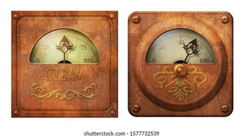 Pair Steampunk Antique Gauge Meters 3d Stock Illustration 1577732539 ...
