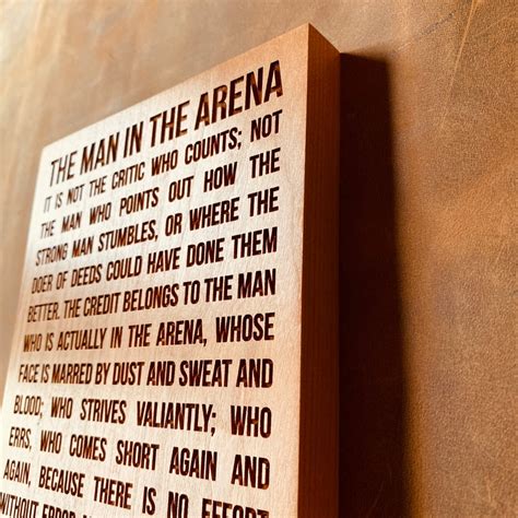 Man in the Arena by Theodore Roosevelt Engraved Plaque - Etsy