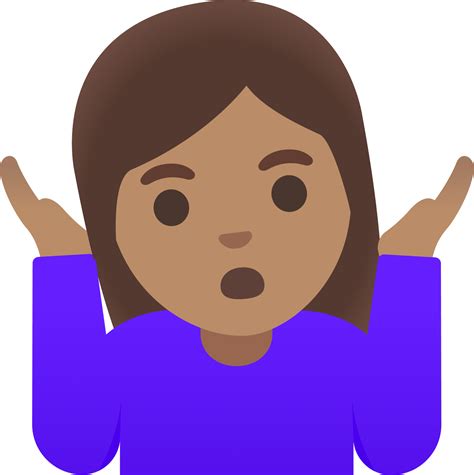 "woman shrugging: medium skin tone" Emoji - Download for free – Iconduck