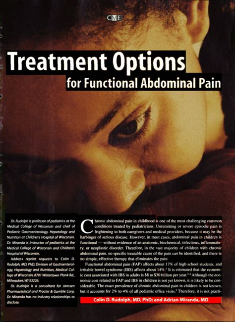 Treatment Options for Functional Abdominal Pain | Pediatric Annals