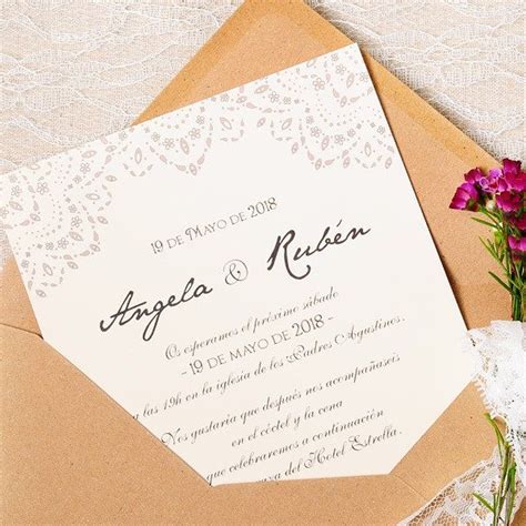 Invitación de boda - VINTAGE CON ENCAJE • Beautiful Blue Brides