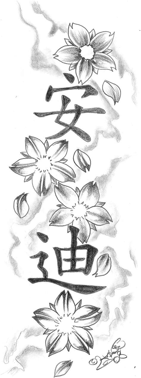 Blossom kanji Tattoo Design by 2Face-Tattoo on DeviantArt