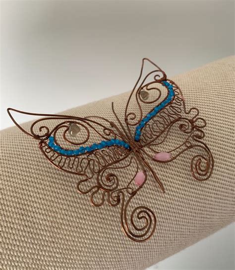 Beaded Wire Butterfly - Fully Alive Wire Art - Sculptures & Carvings ...