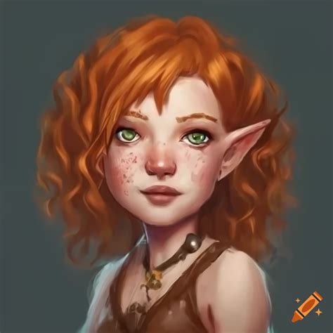 Illustration of a brave female gnome in dungeons and dragons style on Craiyon
