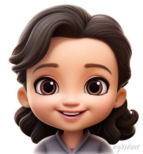 Memoji happy baby girl on transparent background. png. emoji, • wall ...