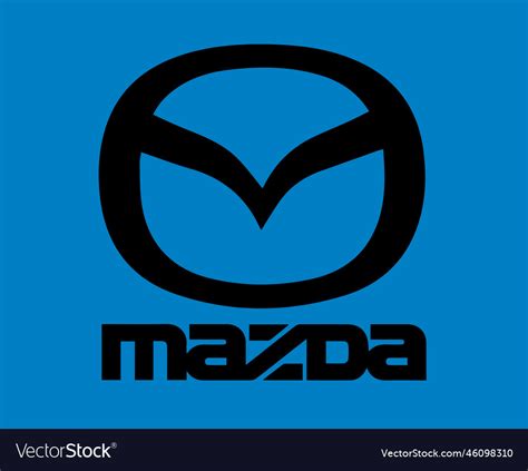 Mazda logo symbol brand car with name black design