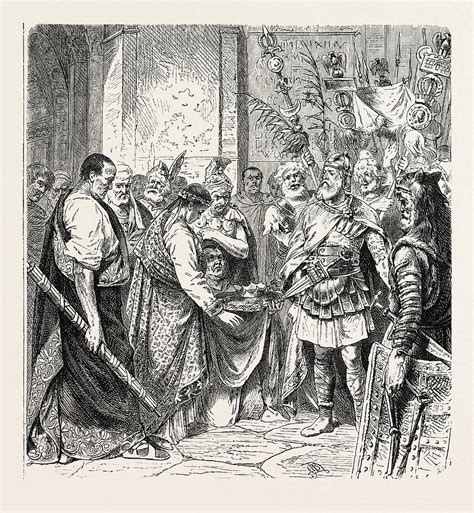 Augustulus The Last Roman Emperor Surrenders To Odoacer Drawing by English School - Fine Art America