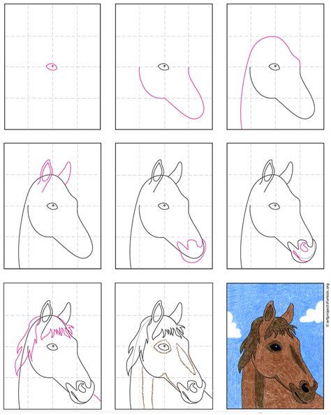 How to Draw a Horse Head · Art Projects for Kids