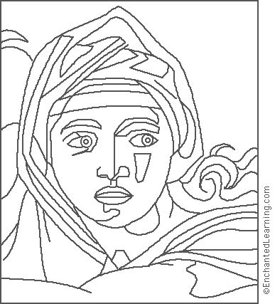 Michelangelo: Delphes Sylphide Art Coloring Page - Enchanted Learning