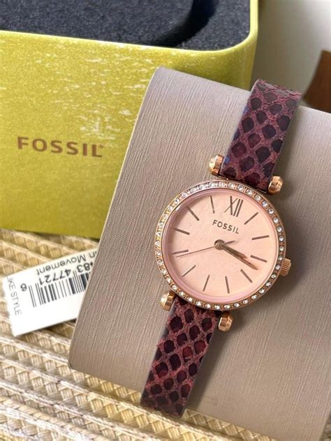 Fossil US Tillie Brown Leather Women’s Stainless Steel Watch on Carousell