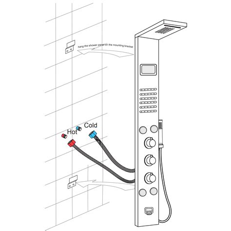 Installation Instruction for Fontana Ermanno Rainfall Massage Shower Panel System | Shower Panel ...