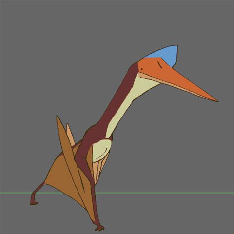 an origami bird with blue and orange feathers on it's back legs