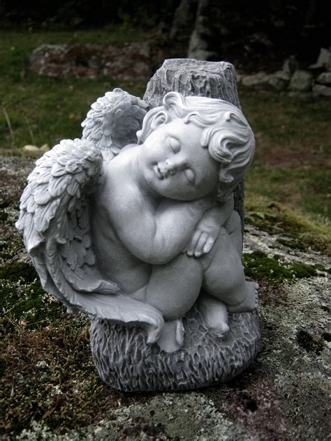 Angel Child Garden Statue Of Cherub In Sweet Repose Angel | Etsy