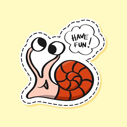 Snail Sticker Funny Emoji Icon Elements Stock Illustration - Download Image Now - iStock