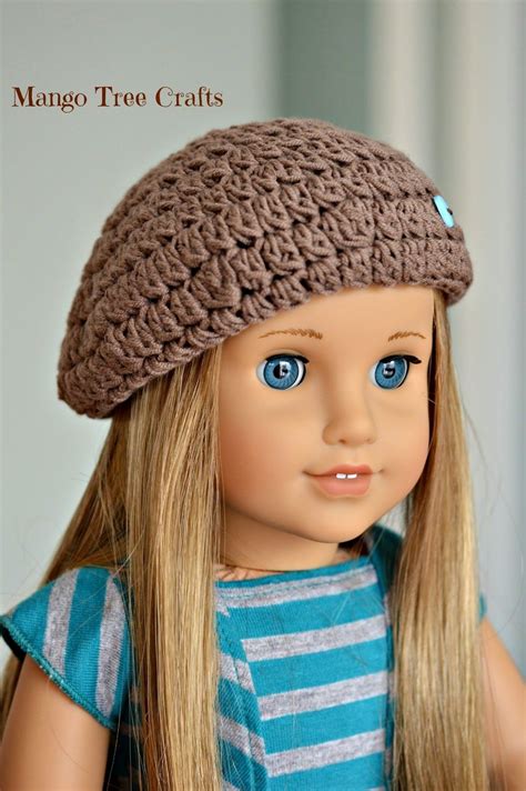 Crochet Beret for American Girl Doll Muñeca American Girl, American ...
