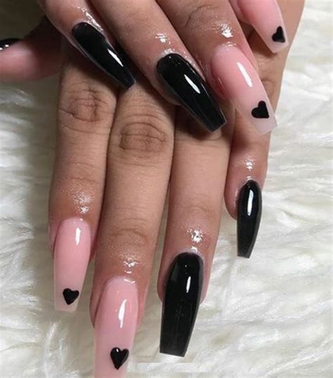 Show Off Your Style With Black Nails With Pink Heart – The FSHN