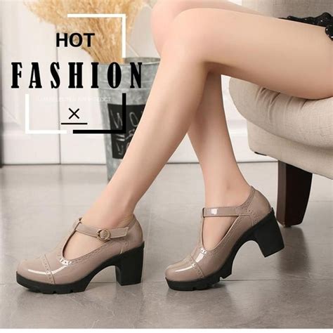 Thick High Heel Casual Shoes | Casual high heels, Casual shoes, Womens ...