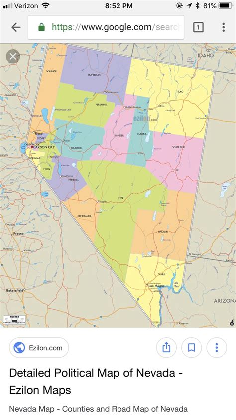 Pin by Heather Wilcox-Blender on HoMe MeAns NEVADA | Nevada map, Political map, Map